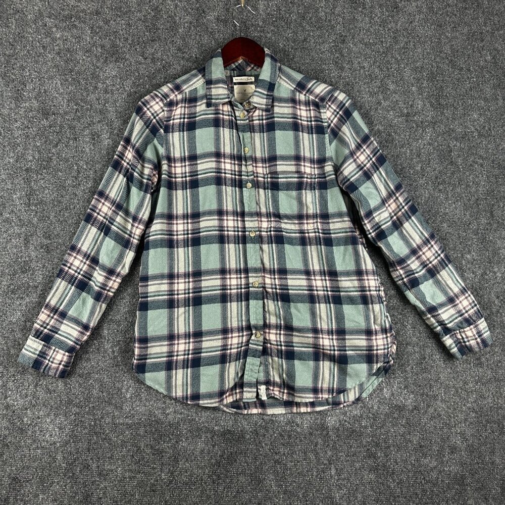 American Eagle Outfitters Shirt Womens Small Boyfriend Fit Flannel Ah Mazingly